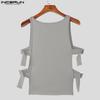 INCERUN Men Sleeveless Side Cutout Stretch Fitted Tank Tops