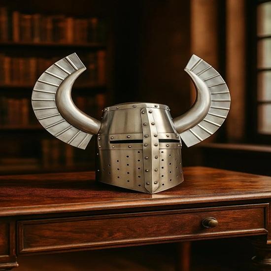 Medieval Knight Winged Helmet 18 Gauge Steel Crusader Helmet Home Decor
