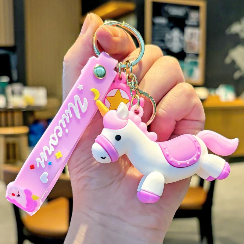 Creative Cartoon Unicorn and Pegasus Keychain - Cute Couple Bag and Car Pendant, Small Gift