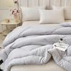 Feather Cotton Quilt: All-Season, Skin-Friendly, Washable, Pure Color, Warm Quilt for Single and Double, Ideal for Dormitory or Home Use.