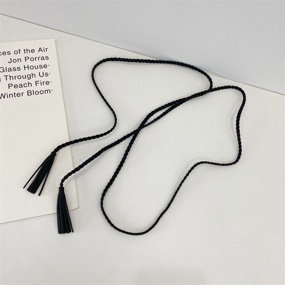 Twist Jeans Waistbands Tassel Simple Women Braided Belts Dress Waist Rope Velvet Woven Waist Belts