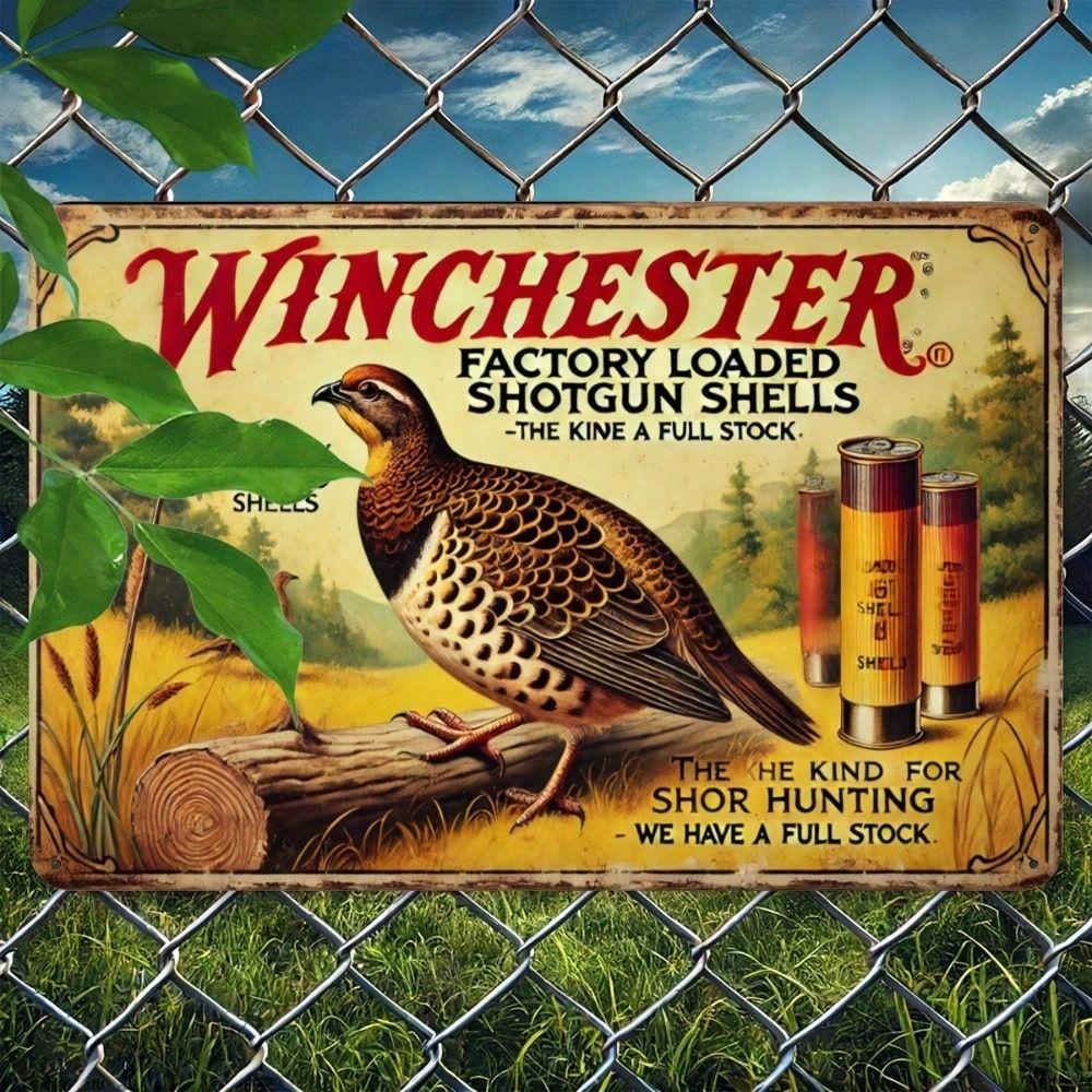 Metal Poster Pheasant Hunting Scene Vintage Wall Art Decor 8x12 inch for Cafe