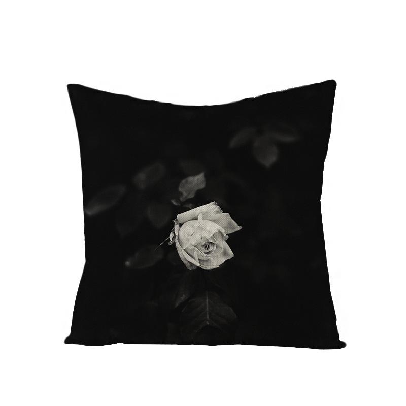 Modern Simple 3D Flower Polyester Pillow Cover for Home New Chinese Style Pillow Sofa Car Cushion Cover