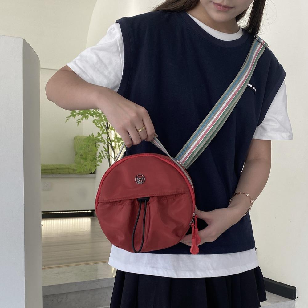 Casual Mobile Phone Storage Bag Nylon Round Crossbody Bag Simple Small Round Backpack Outdoor