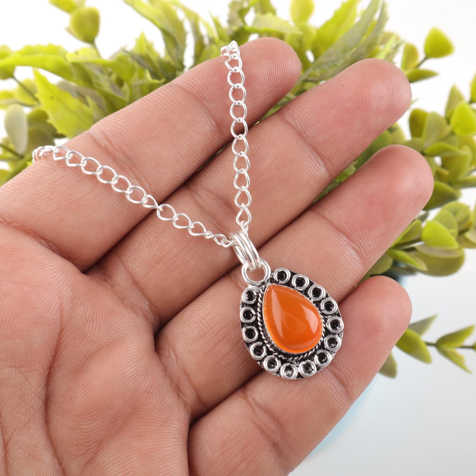 

Carnelian Gemstone 925 Silver Friendship Day Elegant Mother Gift Pendant Jewelry PP-26-26