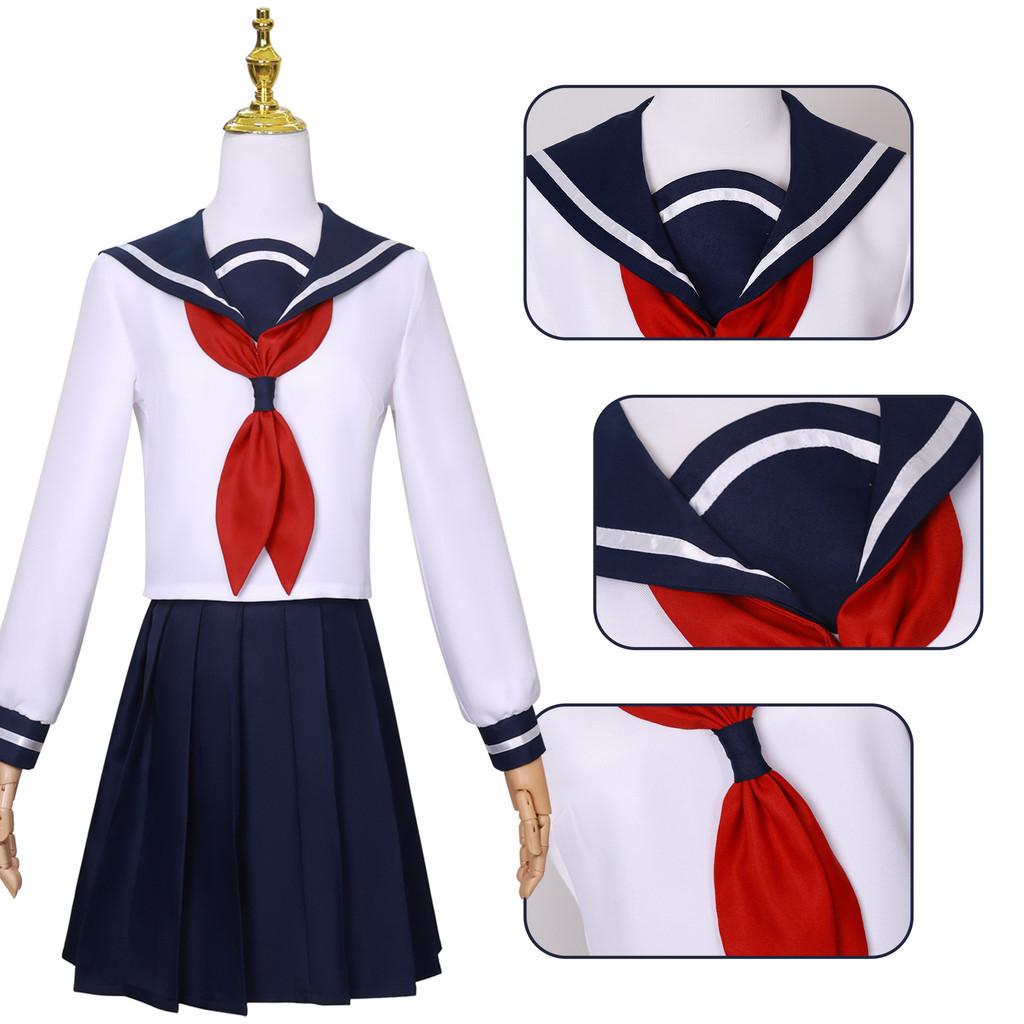 Stylish Night Sakura Rokumi Cosplay Outfit Deep Blue Polyester Fabric For Anime Lovers