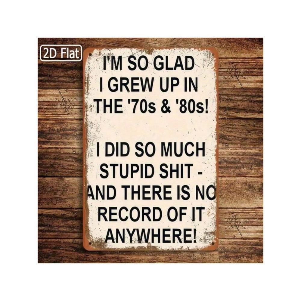 Vintage Metal Wall Art Retro Garage Decor 70s 80s Style Sign