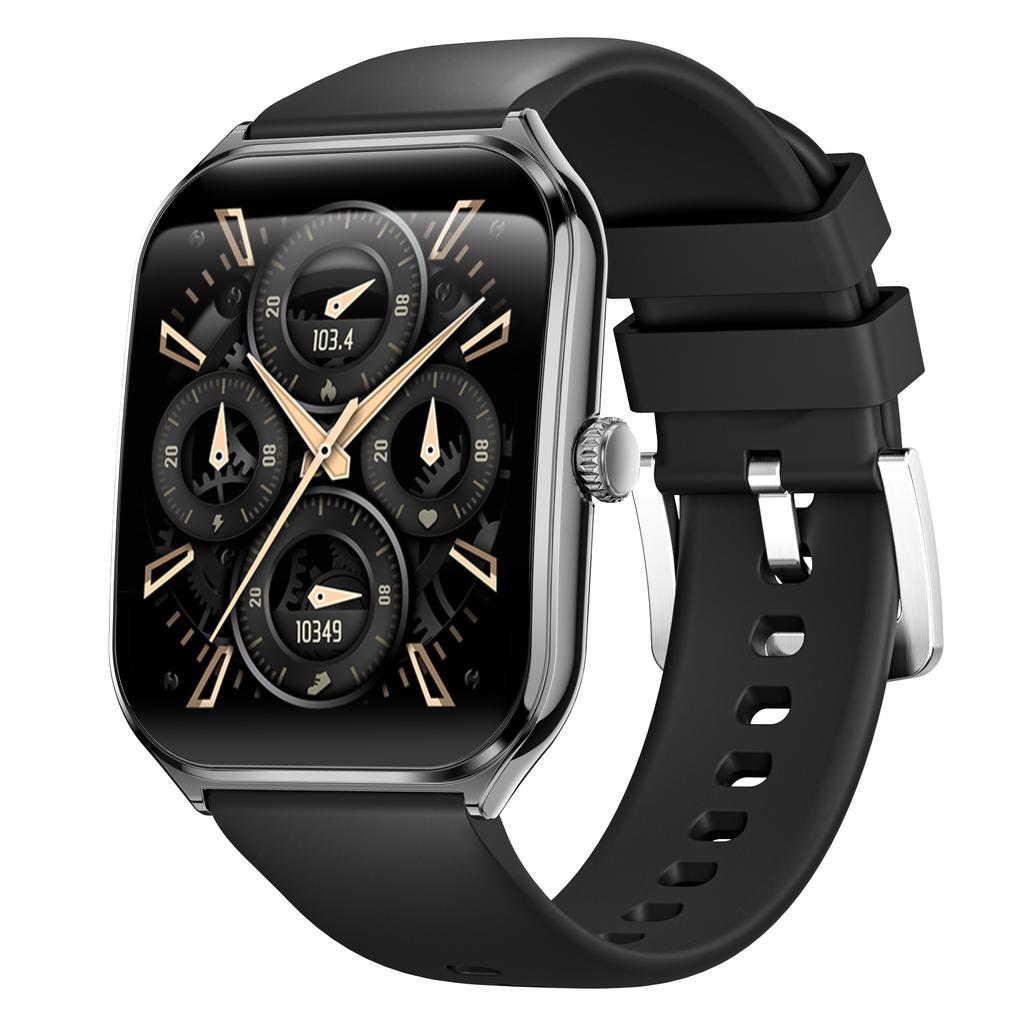 MT61 Ultra Thin Smart Watch 1.96 Inch AMOLED Curved Screen Bluetooth-Compatible Calling Health Monitor,Silicone Strap