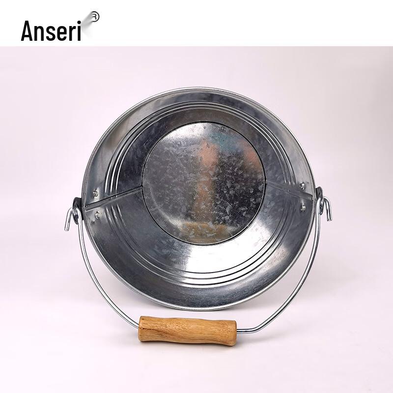 5L Metal Water Bucket with Wooden Handle