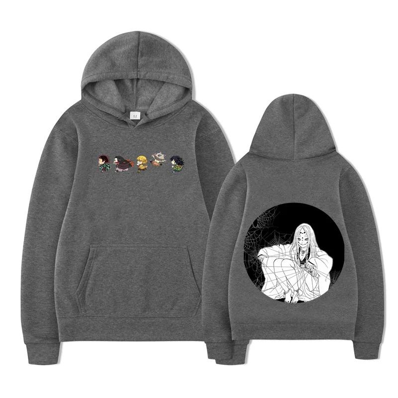 Autumn Winter Japanese Anime Hooded Hashibira Inosuke Printed Hoodies Autumn Fleece Comfortable Oversized Sweatshirt