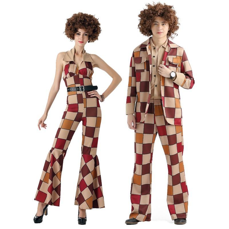 70s Retro Disco Costume Halloween Couples Party Stage Performance