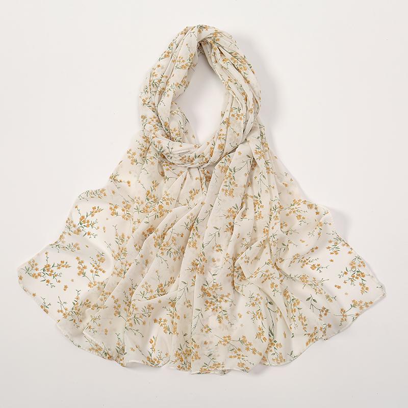 

Maldives Women Floral Chiffon Scarf Lady Print Soft Voile Printed Shawls and Wraps Female Foulard Muslim Woman Hijabs