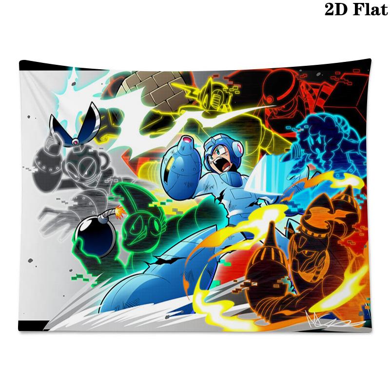 Mega Man Wall Tapestry Aesthetic Wall Hanging Printed Fabric Blanket Decorative Tapestries for Bedroom Living Room Home Decor