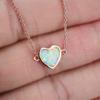 French Rose Gold Heart Shaped Necklace with European and American Style Simple and Fashionable Temperament