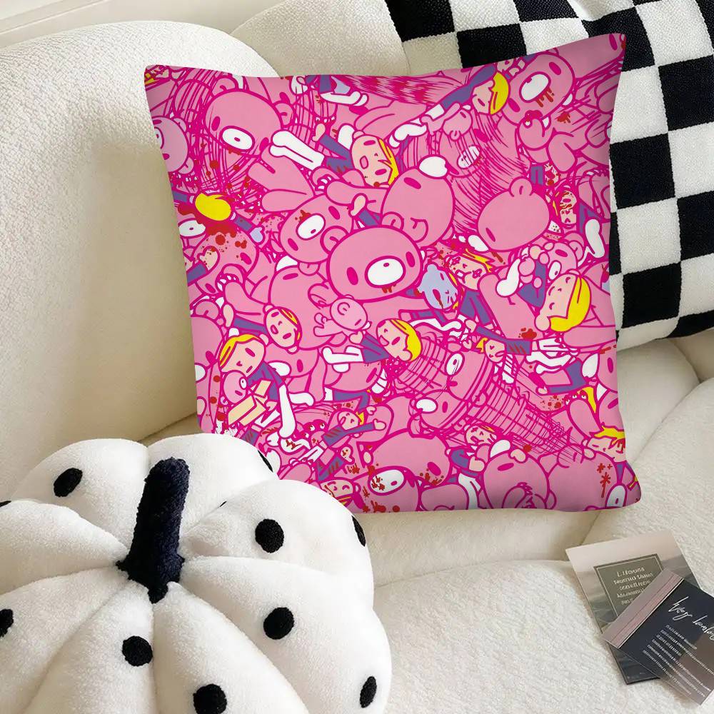 Cartoon Gloomy Bear Pillow Case Fashion Square Pillowcase Bedroom Sofa Room Ins Decoration Leisure