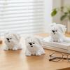 3D Printed Messy Puppy Figurine, Cute Dog Statue with Scruffy Fur, Matte White Mini Sculpture, Funny Animal Ornament for Office Home