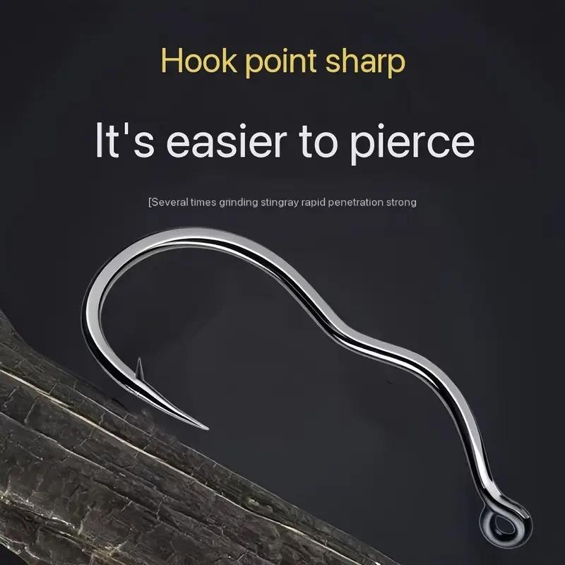50 Pcs Durable Automatic Flip High Carbon Steel Fishhook With Eye Anti Slip Sharp Barbed Fishing Tackle Accessories