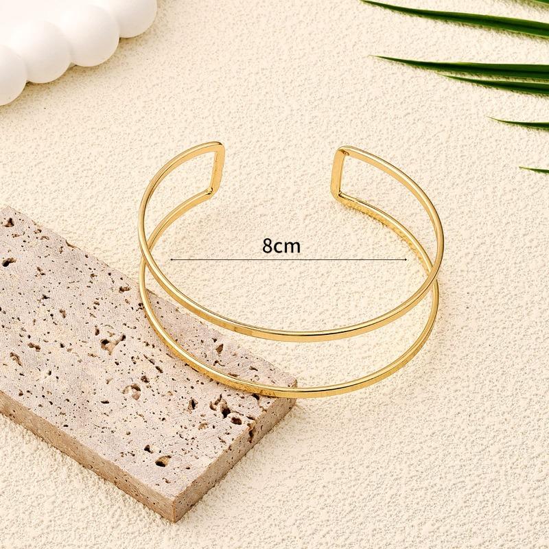 Vintage Minimalist Upper Opening Arm Bracelet for Women Fashion Geometric Gold Color Circular Bangles Boho Jewelry Party Gifts