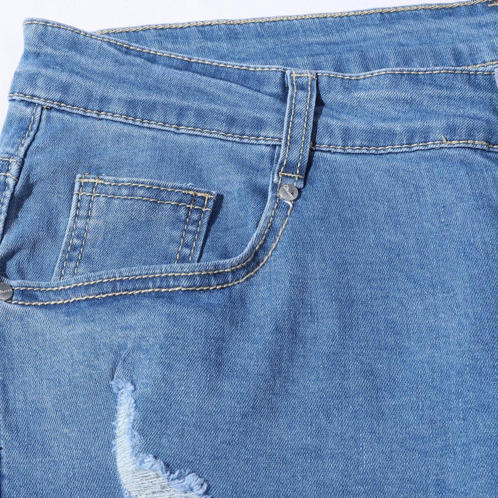 Blugi de modă pentru bărbați de primăvară cu găuri și blugi subțiri la modă