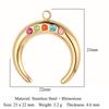 3pcs/Lot Peach Heart Crescent Mirror Polished 316 Stainless Steel DIY Charm Eye Sun Star Moon Rhinestone Jewelry Pendant