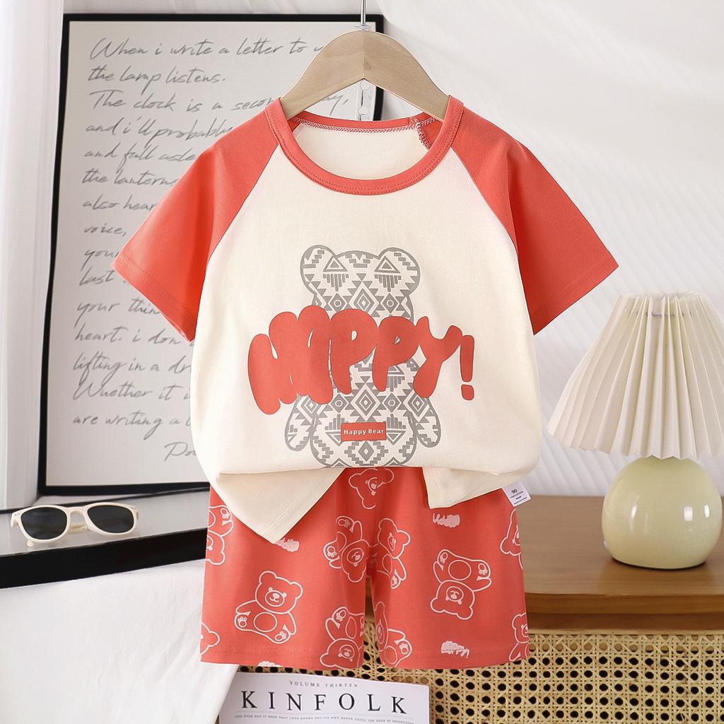 Children's Short-Sleeved Sets for Summer Boys' and Girls' Clothes Lightweight T-shirts for Children's Clothing