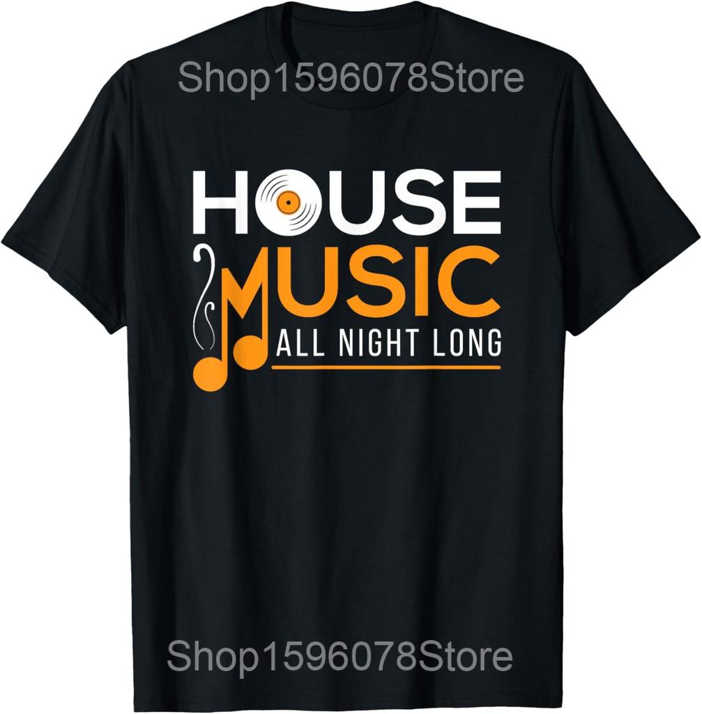 House Music Retro Old School Record DJ T Shirts Men Women Cotton Humor Streetwear Tee Shirt Short Sleeve Unisex Loose Clothing