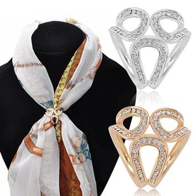 Regalo di gioielli con fermaglio per clip con fibbia in seta con spilla a forma di cerchio con ghirlanda di strass