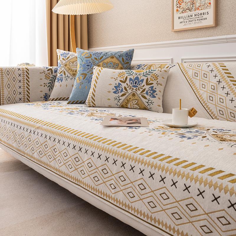 

Чехлы для диванов из синели в богемном стиле, современные четырехсезонные универсальные нескользящие диванные подушки, комбинированные чехлы для гостиной, домашний декор 70x70