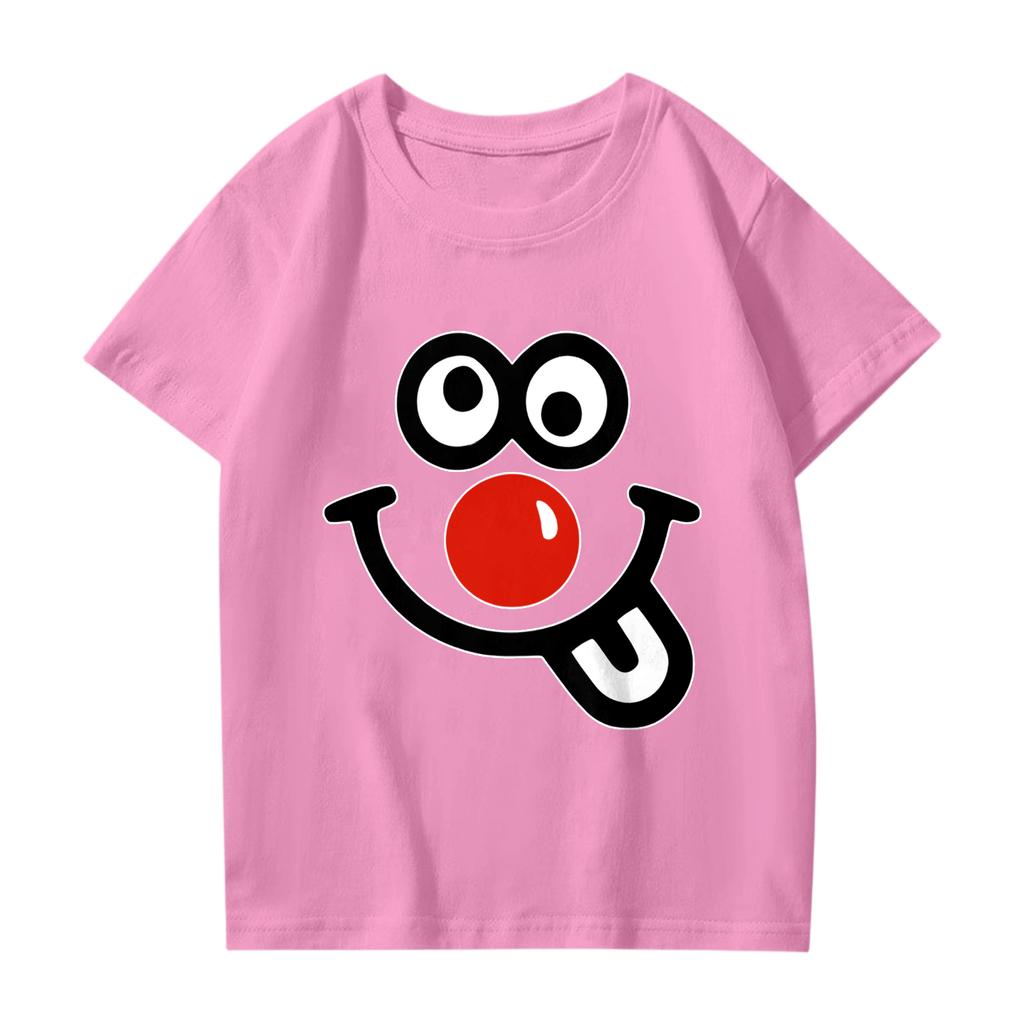 Modische Rundhals-Kurzarm-Arbeitskleidung bedruckte Oberteile für Kinder-Sommeroberteile