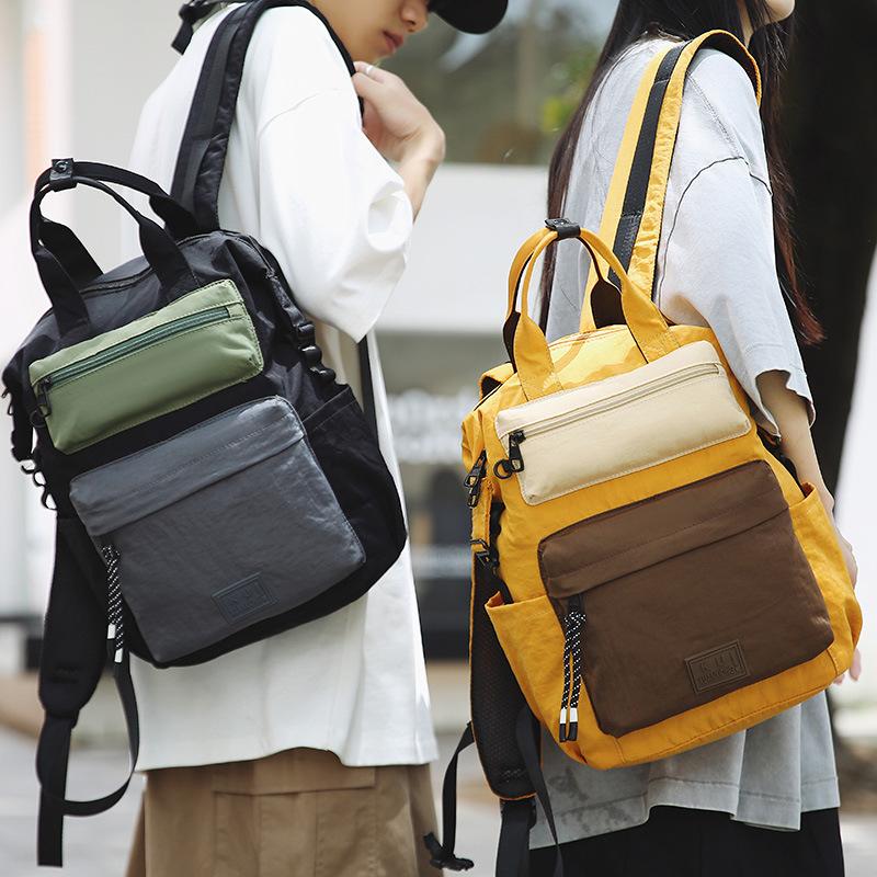 Schoolbag Autumn and Winter Casual Backpack Couple Outdoor Travel Mountaineering Backpack Korean Lightweight Contrasting Color Handbag