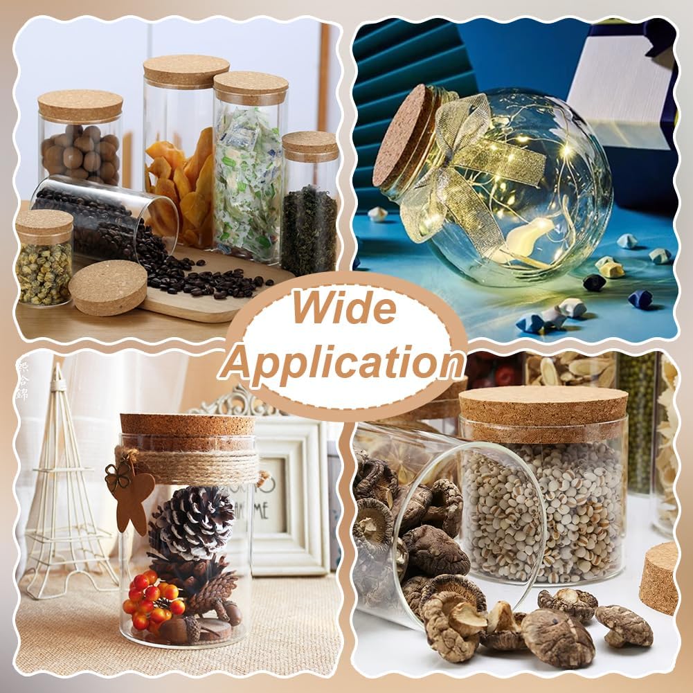 BENECREAT 2-Pack Large Cork Bottle Stoppers, 3.5~4.3 Inch Tapered Cork Plugs for Wine Bottle, Carafes, Pottery, Beer Glass Bottle, Craft DIY Decor,