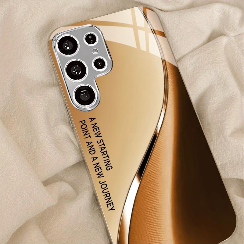 Gradient color flow design glass phone case suitable for Samsung Galaxy S26 S25 S24 S23 S22 S21 S20 FE Ultra Plus anti scratch