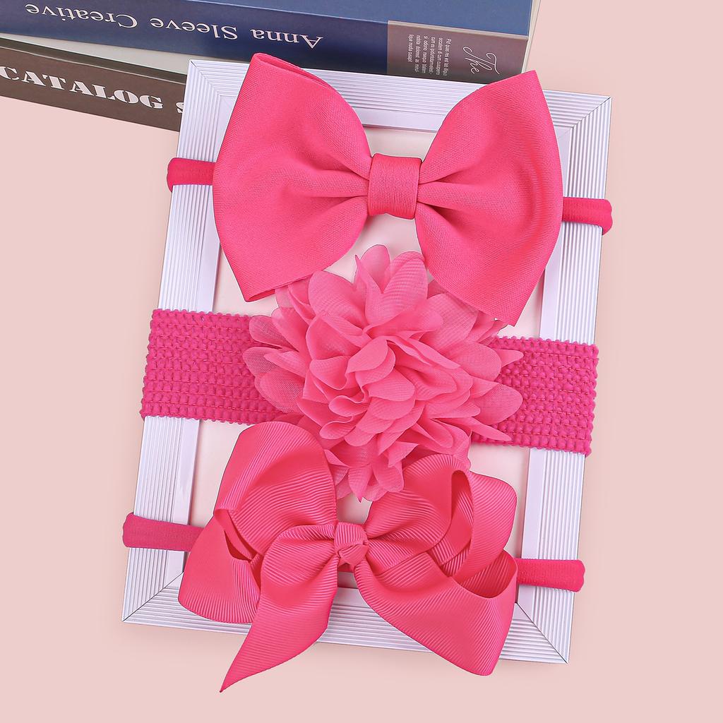 3PCS Chiffon Flower Headbands Baby Girls Hair Bows Headband Elastic Soft Nylon Hairbands for Baby Turban Infant Hair Accessories