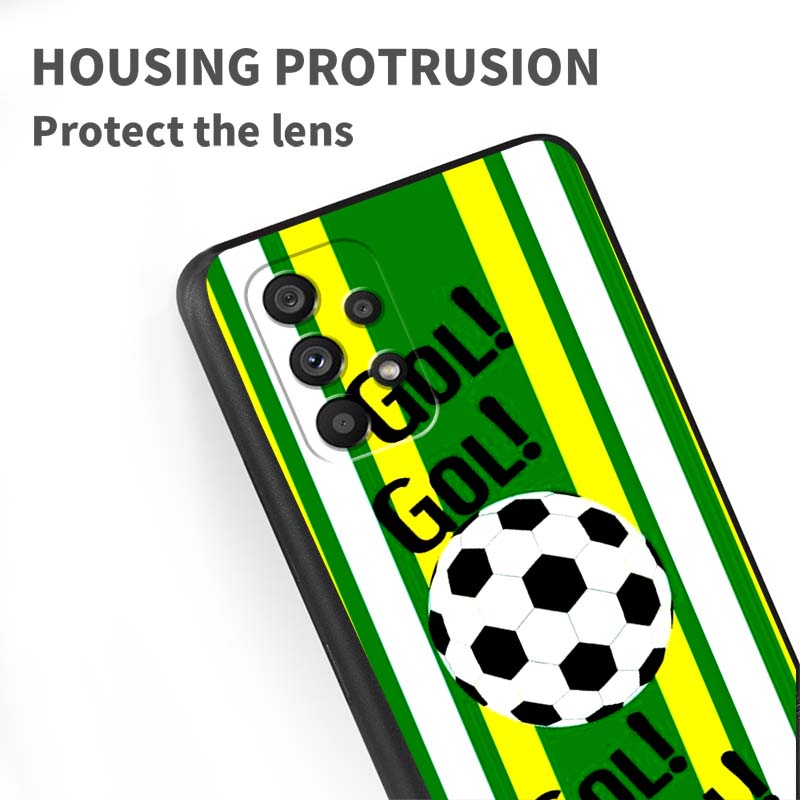 Anime Football Design Phone Case For Samsung A41 A35 A34 A33 A32 A25 A24 A23 A21s A06 A05 A04 A03 Note 10 20 Ultra 5G Black