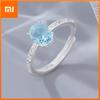 925 Sterling Silver Rings For Women Geometric Fine Jewelry Finger Adjustable Simple MoonStone Ring For Party Birthday Gift