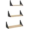 3 Piece Wall Shelf Set Sonoma Oak Particleboard