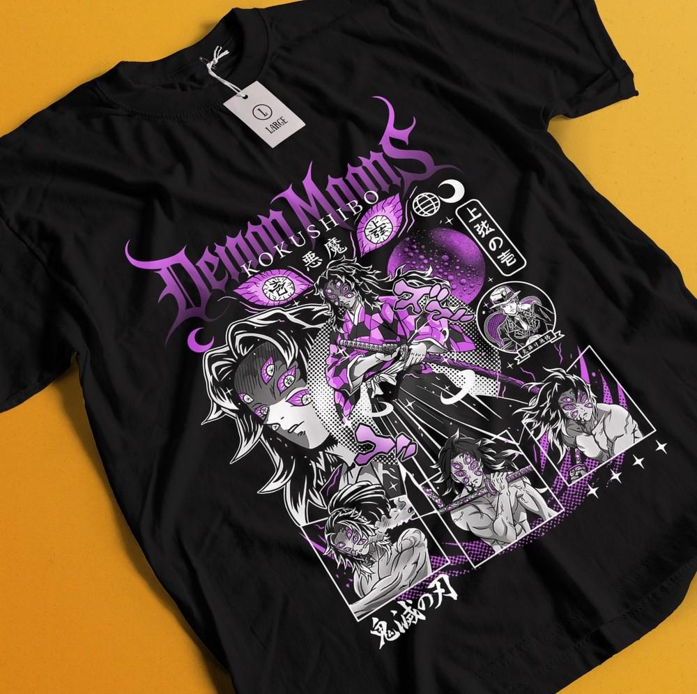 

Demon Slayer Shirt Kokushibo Upper Moon 1 Tshirt Zenitsu T-Shirt Muzan Tanjiro 4XL
