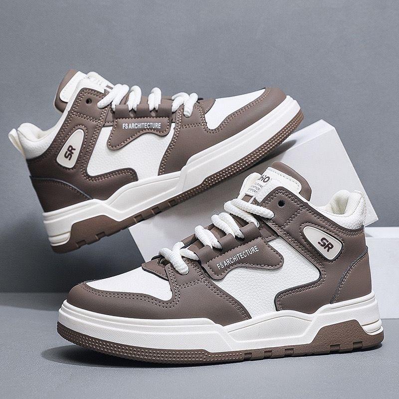 High-top Men's Shoes Sports New Wear-resistant Work Board Shoes Casual Thick-soled Versatile Breathable Men's Trendy Shoes