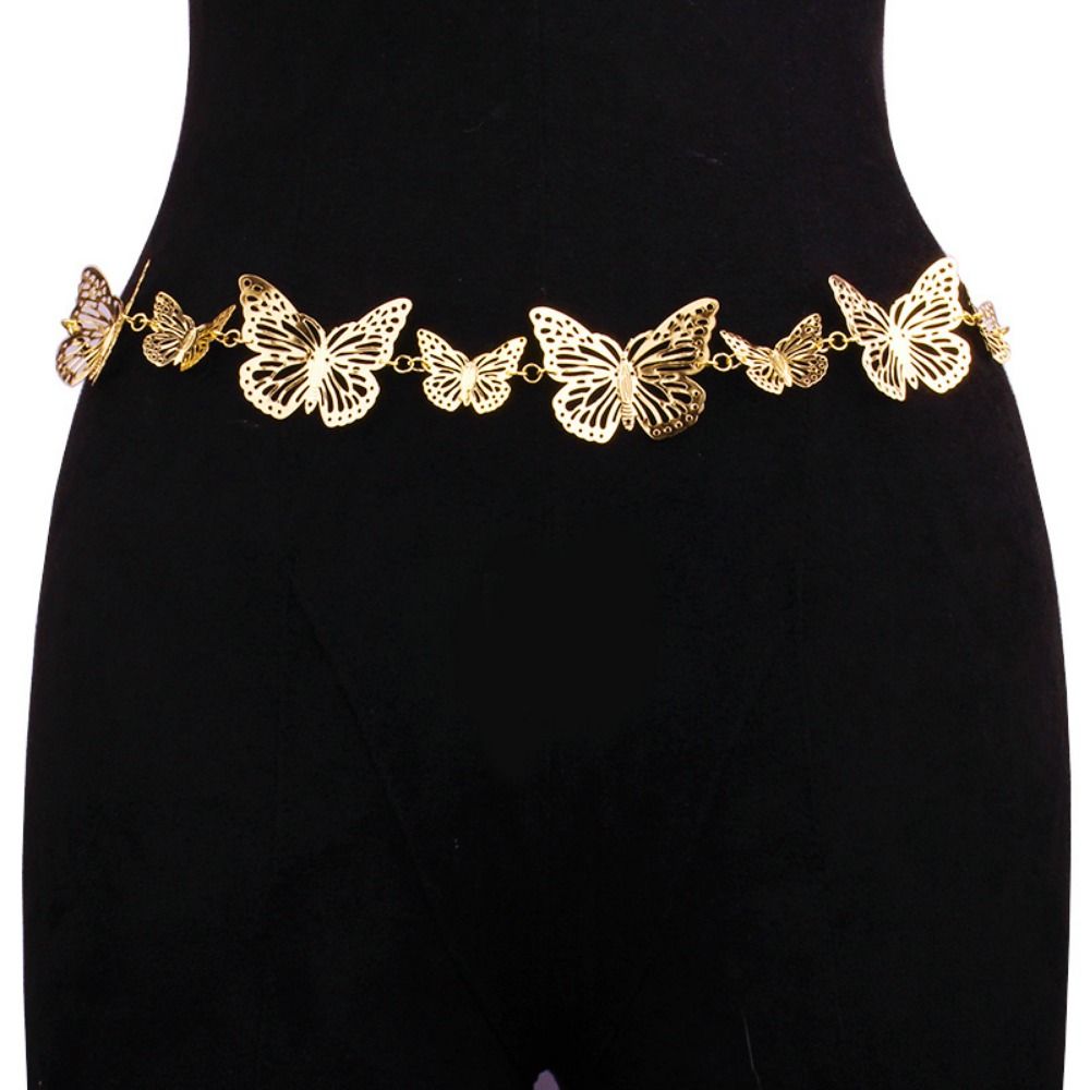 Metal Dress Belt Chains Vintage Tassel Body Chain Chic Butterfly Waist Chains  Gift