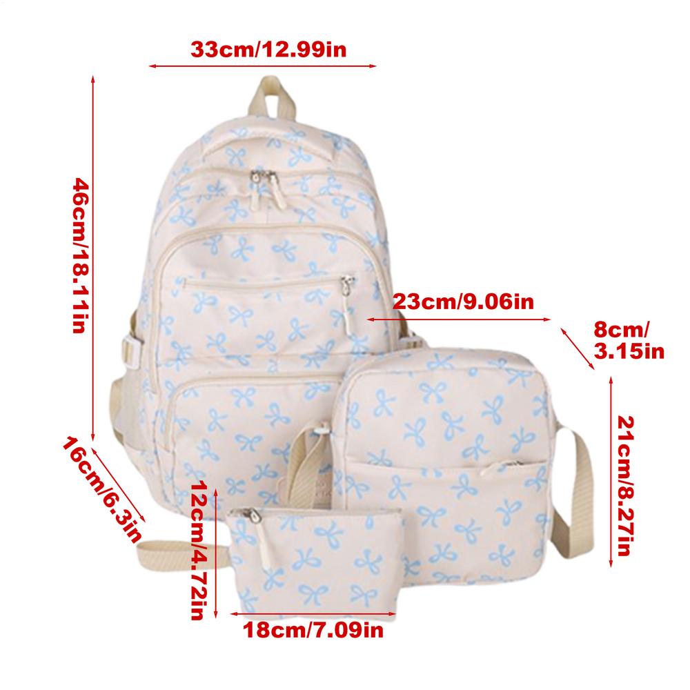 Fashion Bow Print Women Fashion Backpack  Student Schoolbag  Female Bag Bowknot Backpack Student School Backpack School Bags