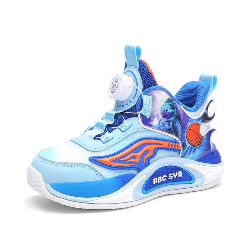 

Boys sports shoes 2025 spring new rotating button running shoes medium and large children s lightweight and versatile student basketball shoes 29
