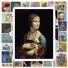 50 Van Gogh & Mona Lisa Retro Graffiti Stickers for Art, Suitcases, Laptops, and Feng Shui Decor