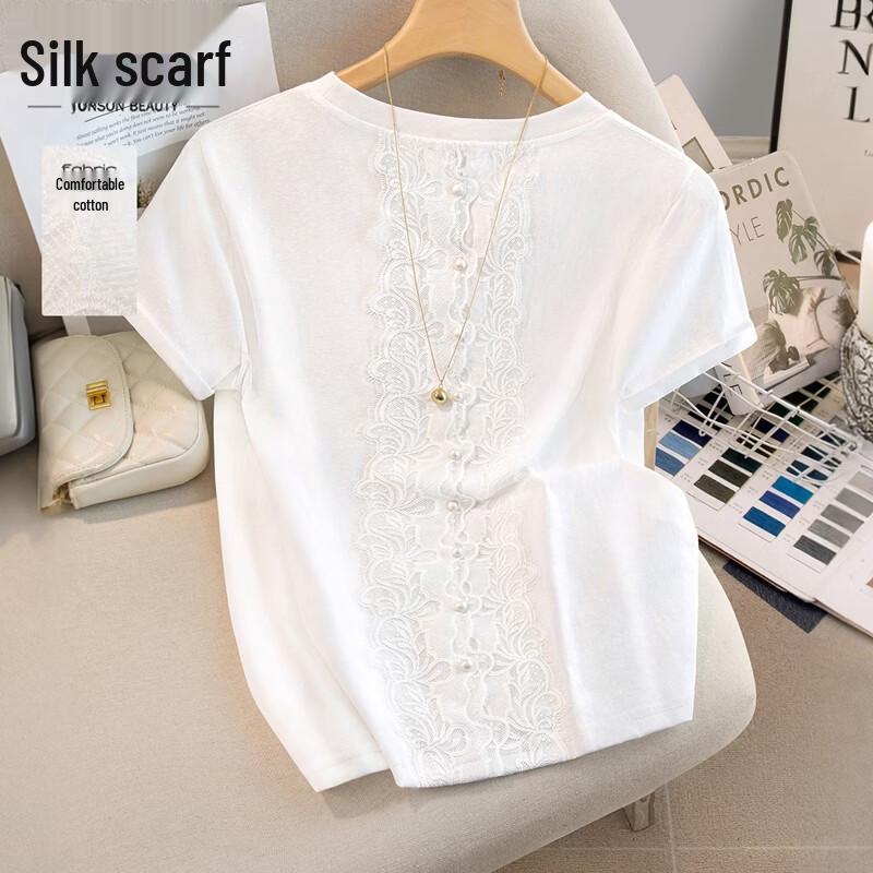 Women s Elegant Back Cutout Short Sleeve Top L