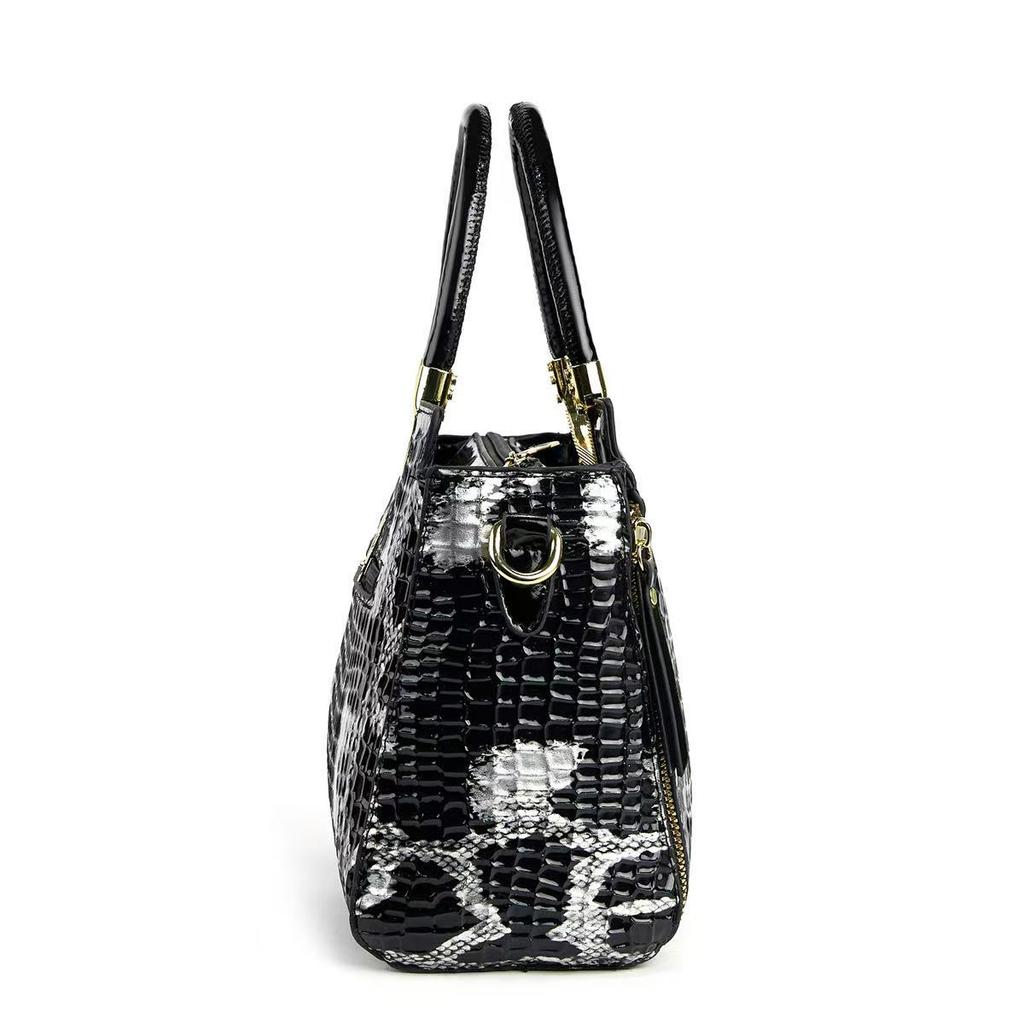 Women‘s Crocodile Pattern Tote Bags with Top Handle Crossbody Purses Handbag and Purse Faux Patent Leather Top-handle Work Shoulder Satchel for Women