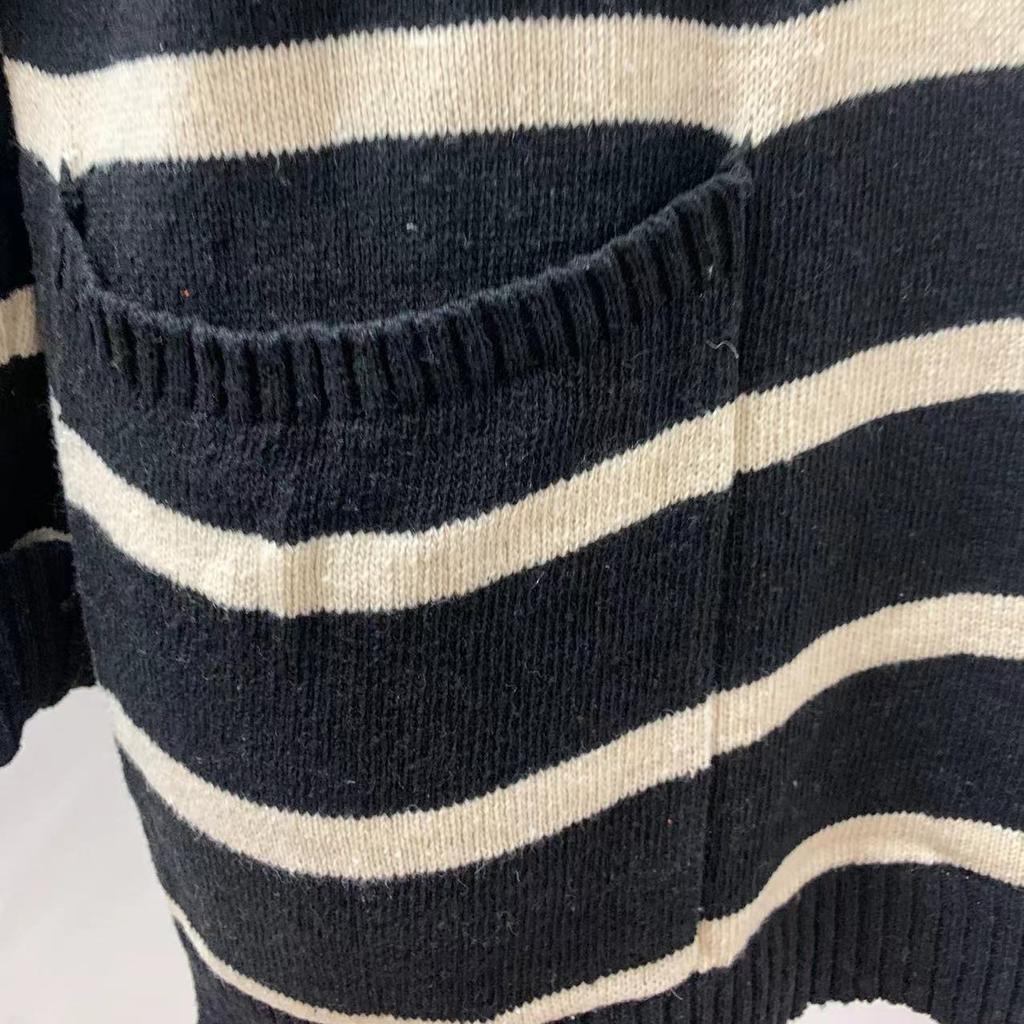 S-5XL Winter Stripe Clash Colour Round Neck Long Sleeve Loose Pocket Women's Fashion Sweater
