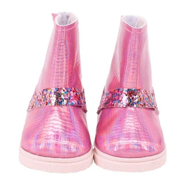 Doll Shoes Boots Handmade Plush Boots 7cm Shoes for 18 Inch American 43cm Baby Born Doll Accessories