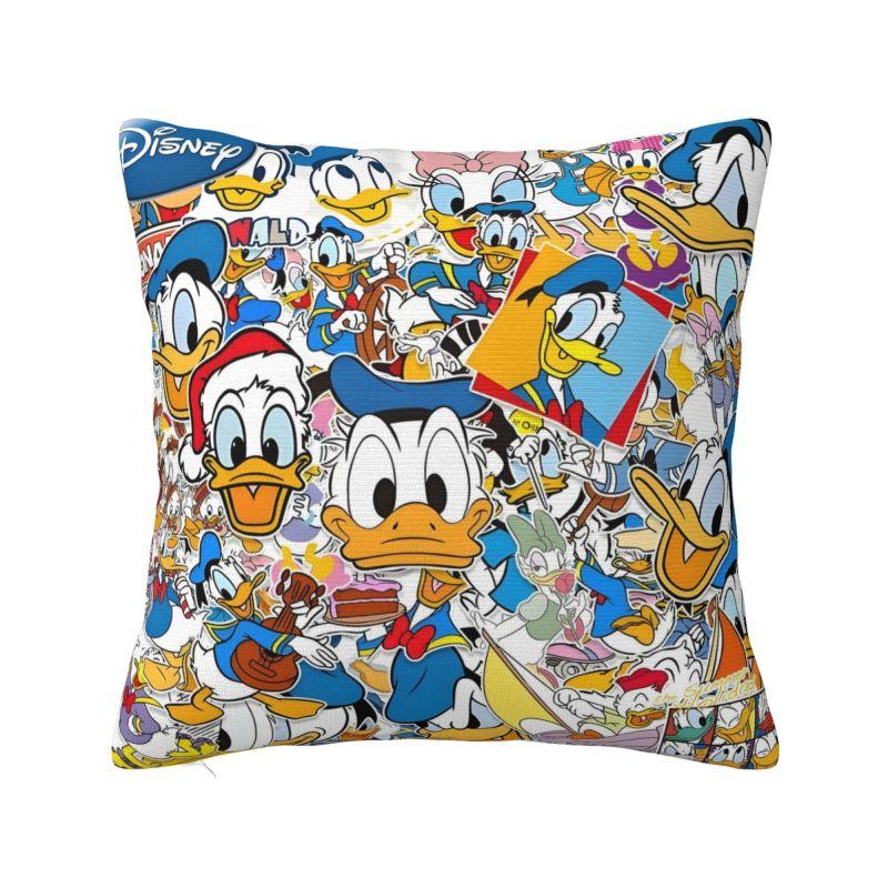 Custom Disney Anime Donald Duck Pillow Covers Bedroom Decoration Kawaii Cute Cartoon Outdoor Cushions Square Pillowcase