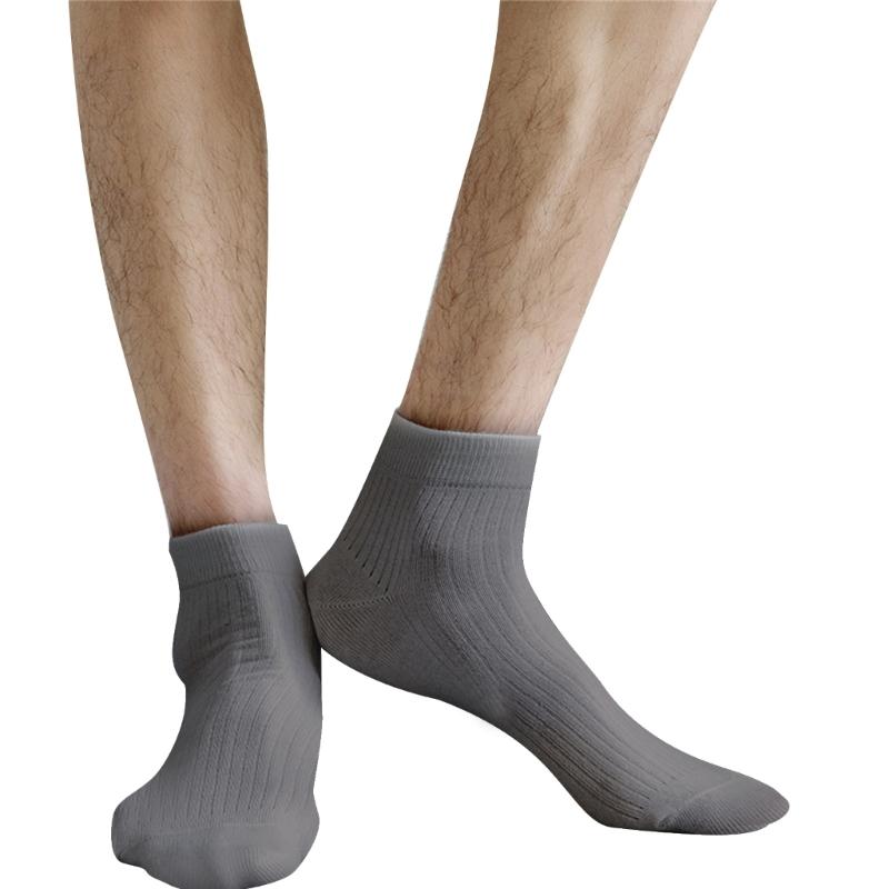 Solid Color Men Sock Spring Autumn Casual Basic Stocking Vertical Stripes Breathable Comfortable Casual Sports Socking