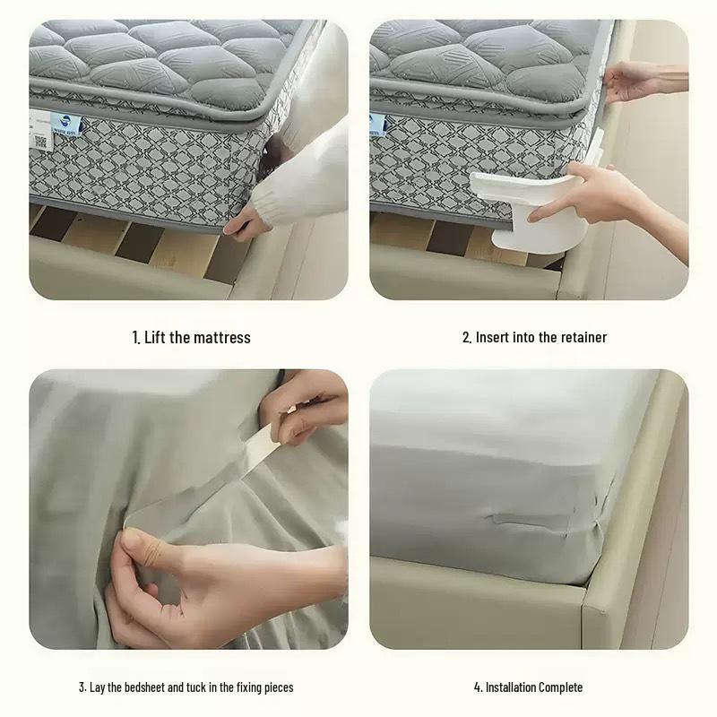 Anti-slip Invisible Buckle Bed Sheet Holder – No-needle Four-corner Fixing Cover
