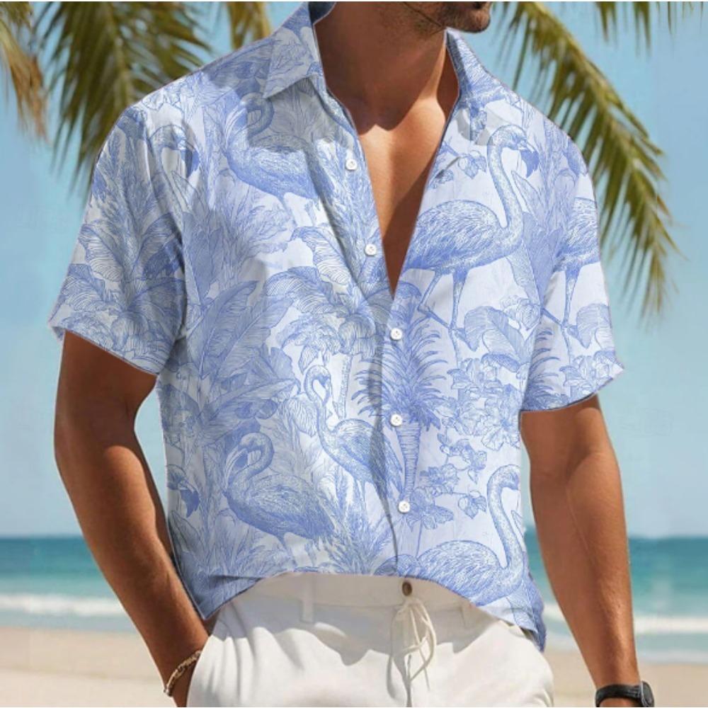 Men's Hawaiian Floral 3D Print Shirt Button Up Shirt Casual Shirt Summer Shirt Short Sleeve Daily Vacation Clothing